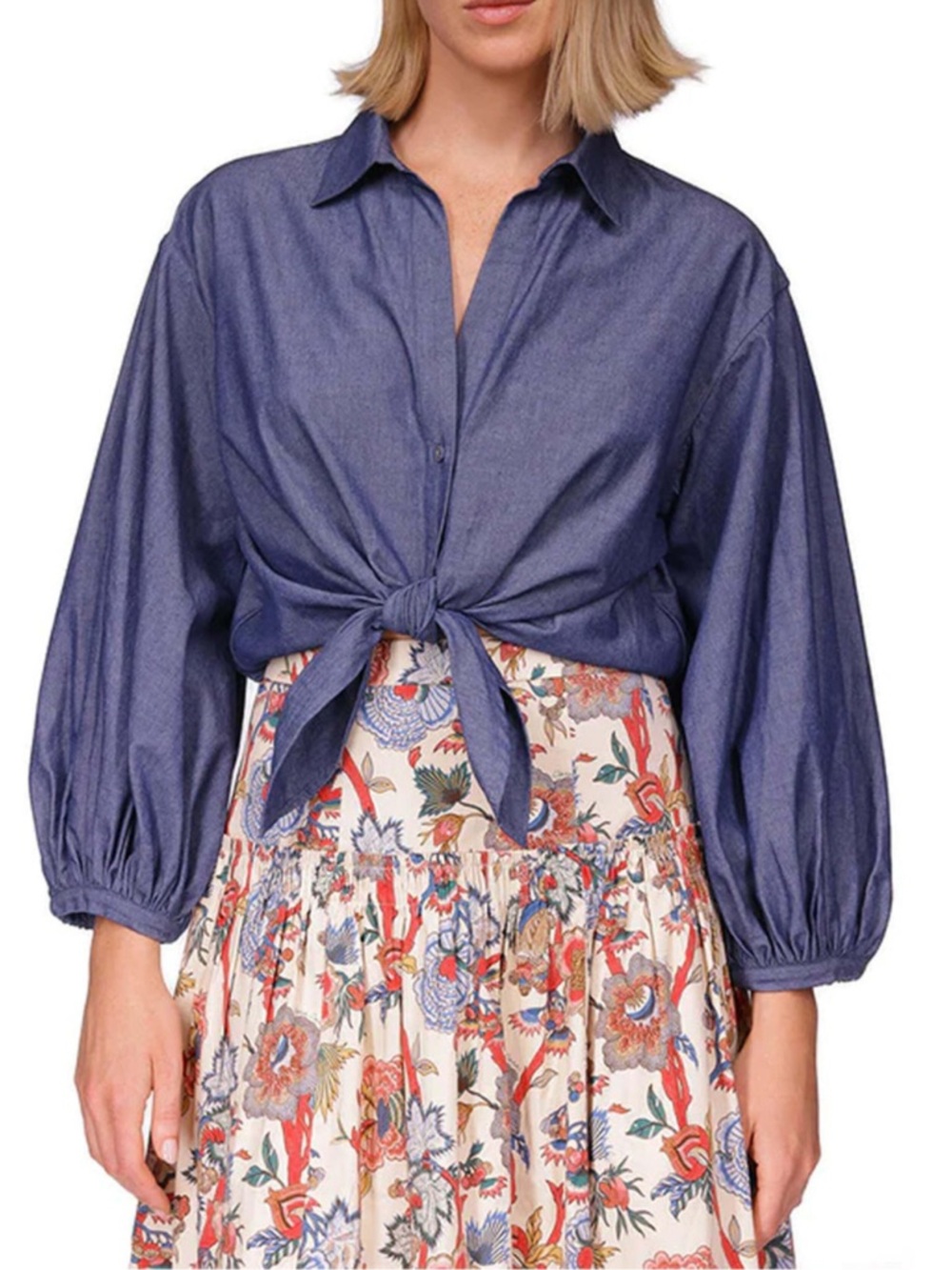 CARA CARA Chambray Rumson Top Size Medium